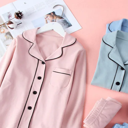 Miniatura 3 de Mallimoda Conjunto de pijama de algodón para niños, pijamas de manga larga con botones