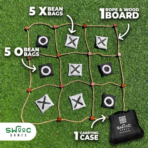 Miniatura 4 de Swooc Games® - Juego gigante de Tic Tac Toe para exteriores (todo tipo de clima) 3 pies x 3 pies Configuración instantánea, sin montaje