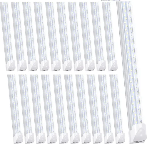 Miniatura 10 de Lámpara LED de tienda de 8 pies, forma de V, 120 W, 14400 lúmenes, 6000 K (blanco frío), lámpara de tubo integrada T8 de 8 pies y 96 pulgadas, Plug