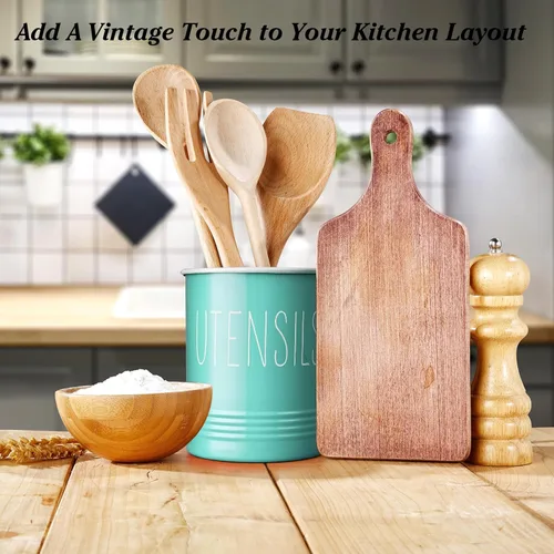 Miniatura 5 de Bivvclaz Soporte para Utensilios de Cocina Verde Azulado, Soporte de Utensilios de 6.7" para Encimera de Cocina, Recipiente para Utensilios