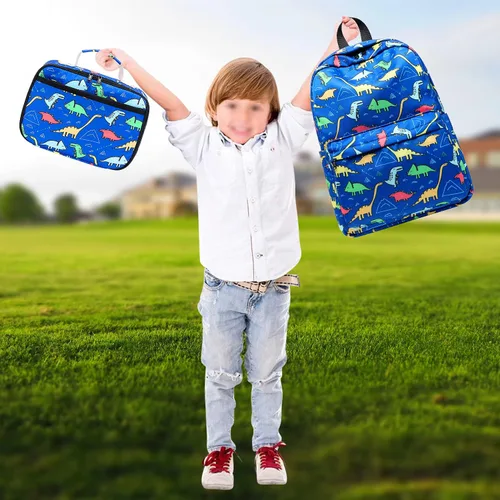 Miniatura 2 de CAMTOP - Conjunto de mochila y lonchera con estampados divertidos para niños de preescolar y primaria 6155