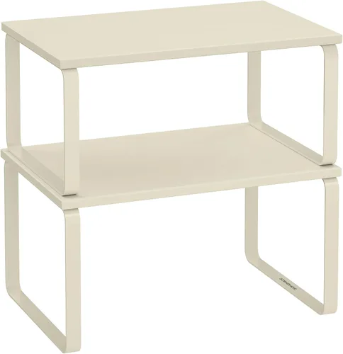Miniatura 19 de SONGMICS Estante Organizador de Gabinete, Juego de 2 Estantes de Encimera de Cocina, Almacenamiento de Cocina, Estante de Especias, Apilable