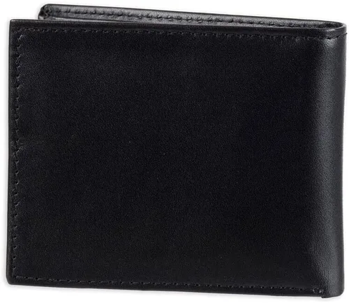 Miniatura 62 de Tommy Hilfiger Cartera de piel auténtica para hombre con ventana de identificación y múltiples ranuras para tarjetas