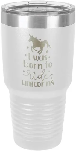 Miniatura 19 de I Was BORN TO RIDE UNICORNS Grabado vaso de 325 ml, grabado con láser, taza de viaje de acero con recubrimiento en polvo, libre de BPA, con camello