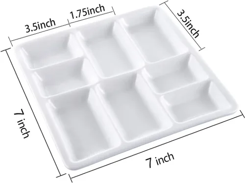 Miniatura 2 de Paleta de pintura de artista de porcelana de 8 pozos, paleta de acuarela de cerámica mezcladora, bandeja de mezcla para acuarela gouache acrílico