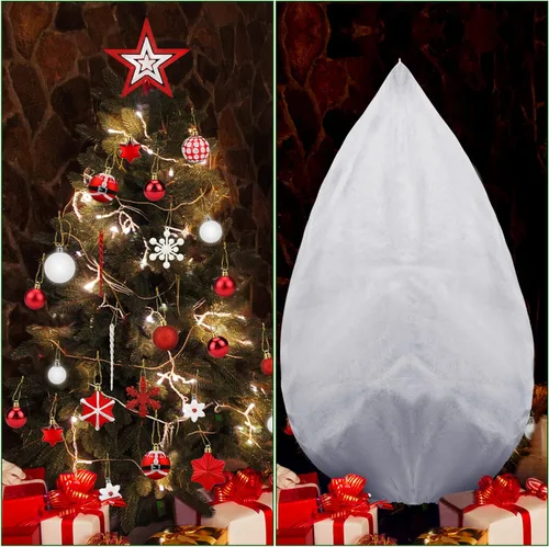 Miniatura 6 de Onesing Bolsa de almacenamiento para árbol de Navidad, 9 x 4 pies, cubierta blanca a prueba de polvo para árbol de Navidad para almacenamiento Blanco