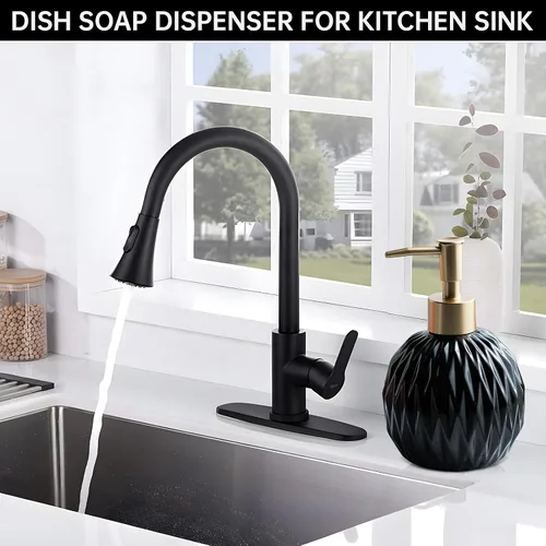 Miniatura 2 de Ceramics - Dispensador de jabón dorado para baño, dispensador de jabón de alivio para fregadero de cocina, botella de jabón líquido recargable