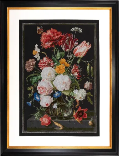 Miniatura 10 de Thea Gouverneur - Kit de punto de cruz contado - Naturaleza muerta con flores en un jarrón de vidrio - 2 - Aida Black - 14 unidades - para adultos