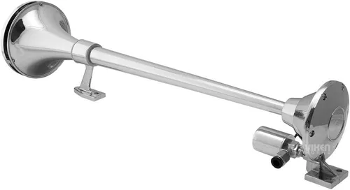 Miniatura 5 de Vixen Horns Bocina de tren para barco/camión/automóvil. Bocina de aire impermeable cromada doble trompeta + cubierta. Db súper fuerte. Acabado