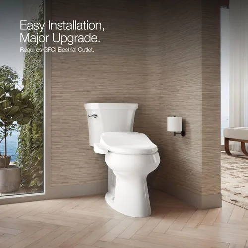 Miniatura 4 de Kohler PureWash E580 - Asiento de inodoro para bidé, redondo, color blanco, con tapa de cierre silencioso que evita golpes, varita autolimpiante