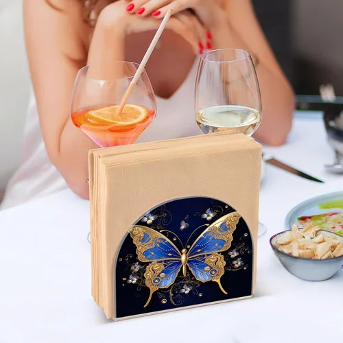 Miniatura 7 de Servilleteros elegantes de mariposa para mesas, servilleteros de acrílico transparente para cócteles, cocina, restaurante, bar, decoración del hogar