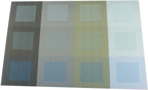Miniatura 4 de Juego de 6 manteles individuales para mesa de comedor, manteles de vinilo tejido de PVC de lujo, lavables y aislantes de calor para cocina