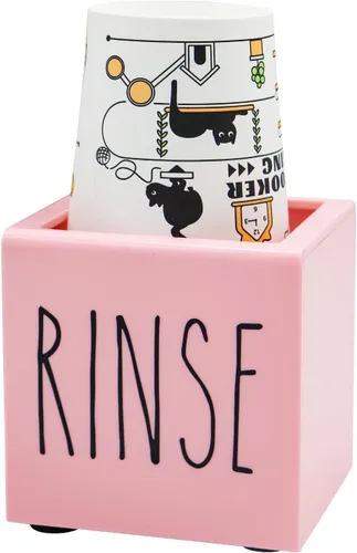 Miniatura 10 de Dispensador de vasos de papel Dixie de acrílico negro, portavasos desechables con organizador de enjuague, portavasos de 3/5 oz, organizador