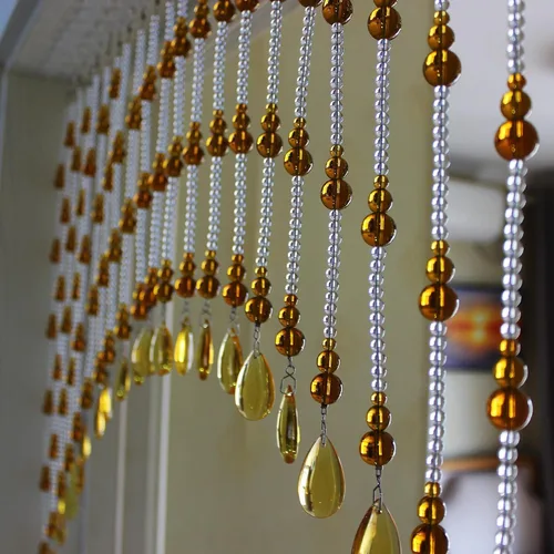 Miniatura 3 de Cortina de cuentas de cristal para puertas, cortinas colgantes de cuentas de vidrio para ventanas, divisores de habitación, dormitorio, cafetería