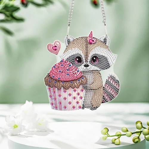 Miniatura 12 de Tontut Decoraciones colgantes Kits de pintura de diamantes, colgante de ventana DIY mariposa flor pintura de diamante, forma especial diamantes arte