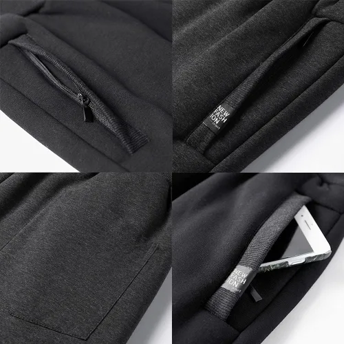 Miniatura 4 de FASKUNOIE Pantalones de forro polar de invierno para hombre, pesados y cálidos, con forro de sherpa, pantalones deportivos para correr con bolsillos