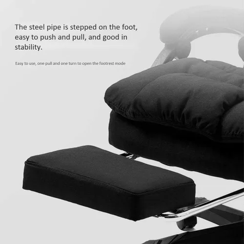 Miniatura 2 de Silla de oficina con almohada para reposacabezas, ergonómica ajustable con soporte lumbar, tela suave (beige)