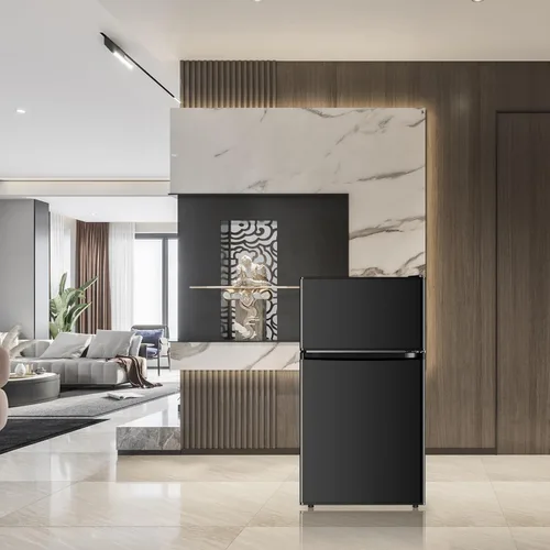 Miniatura 7 de Saeoola Mini refrigerador con congelador, 3.2 pies cúbicos, mini refrigerador compacto de 2 puertas con congelador separado para dormitorio