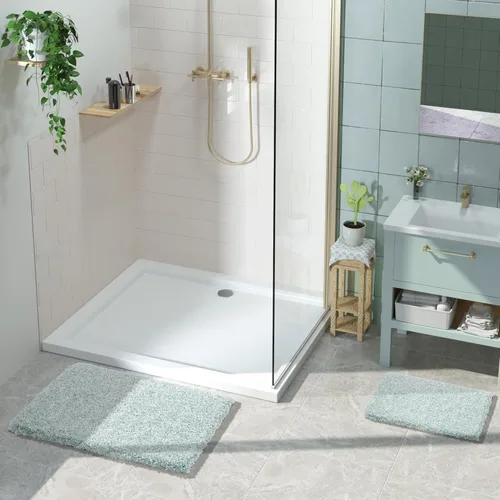 Miniatura 111 de Yimobra Alfombra de baño de felpa esponjosa, súper lanuda suave, cómoda, antideslizante, absorbente de agua, alfombra de baño de microfibra que se