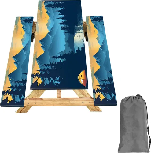 Miniatura 30 de Funda para Mesa y Banco de Picnic de 5 Pies, Esenciales de Camping Equipo para RV, 60 Pulgadas Impermeable Resistente al Viento Mantel Exterior