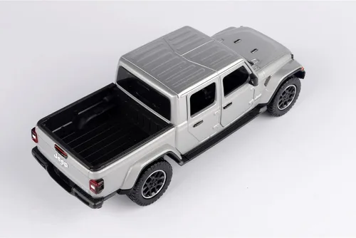 Miniatura 3 de Motormax Motormax 79365 - Camión pickup de juguete Gladiator Overland (parte superior cerrada) plateado metálico 124-127 modelo de auto fundido a