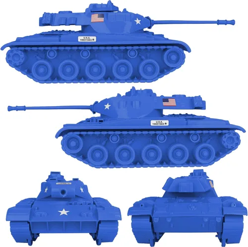 Miniatura 3 de Set de juegos tanque Tim Mee Toy Walker Bulldog, color azul, 13 piezas, fabricado en EE. UU
