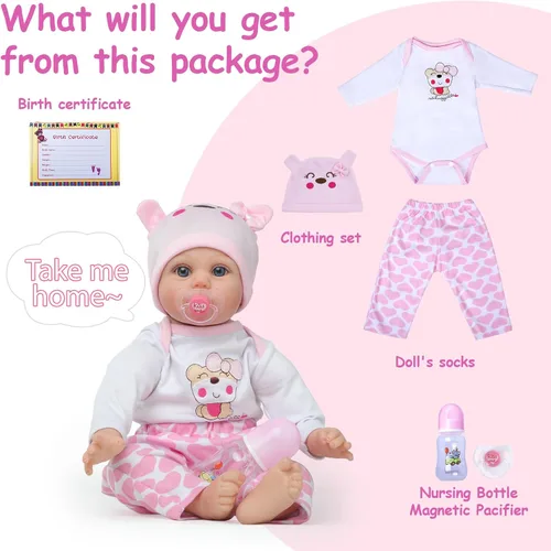 Miniatura 6 de Kdudgso Muñecas de bebé Reborn para niña de 22 pulgadas, muñeca de bebé de silicona realista, muñecas de bebé de la vida real hechas a mano, cuerpo