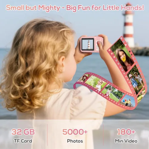 Miniatura 5 de Cámara digital para niños, cámaras digitales de 48 MP FHD 1080P para apuntar y disparar con zoom de 16X, cámaras portátiles compactas