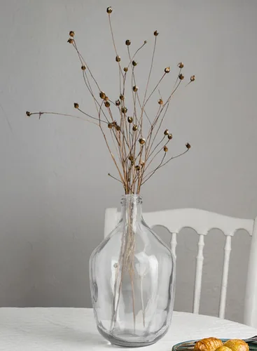Miniatura 4 de Serene Spaces Living Jarrón alto transparente/marrón, florero de vidrio, elegante decoración del hogar para flores frescas o secas, perfecto