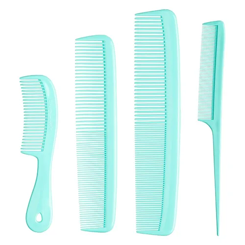 Miniatura 10 de Mars Wellness Juego de 4 peines profesionales negros – Fabricado en Estados Unidos – Peines de cola fina profesional, peine de peluquería – Grado