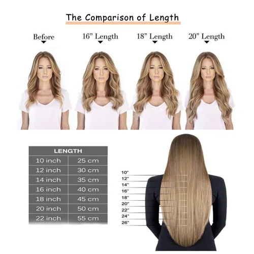 Miniatura 6 de Caliee Extensiones de cabello con pinzas de cabello humano 14 pulgadas Color 1 Negro azabache trama doble invisibles Extensiones de cabello humano