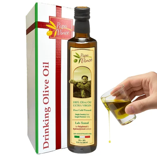 Papa Vince Aceite de oliva hidroxitirosol virgen extra - hidroxitirosol probado en laboratorio, rico en polifenoles, primer prensado en frío,