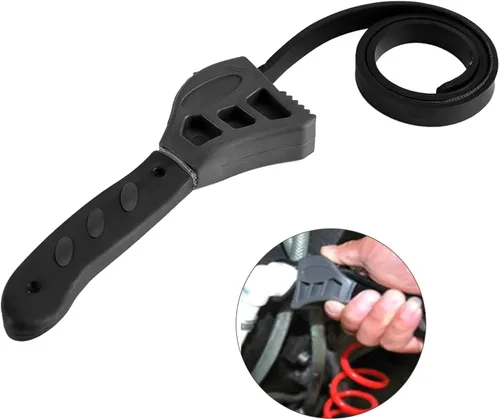 Miniatura 7 de Tyenaza Llave de correa, llave de filtro de aceite, correas ajustables de goma, abridor de tarros, llave de tubo para filtro de aceite, cabezales