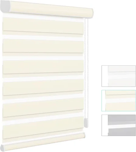 Miniatura 24 de Changshade - Persianas de cebra personalizadas con cordón, persianas enrollables de cebra con bloqueo de luz (85%) con cordón, persianas enrollables