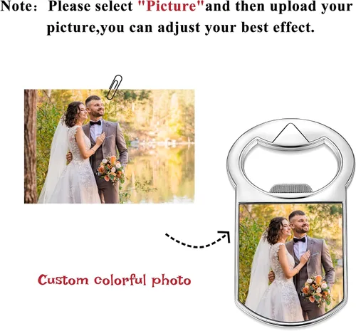Miniatura 4 de Abrebotellas con imán de sublimación para nevera, regalos de fotos personalizados, transferencia de calor para recuerdos de fiesta, boda, Bestman