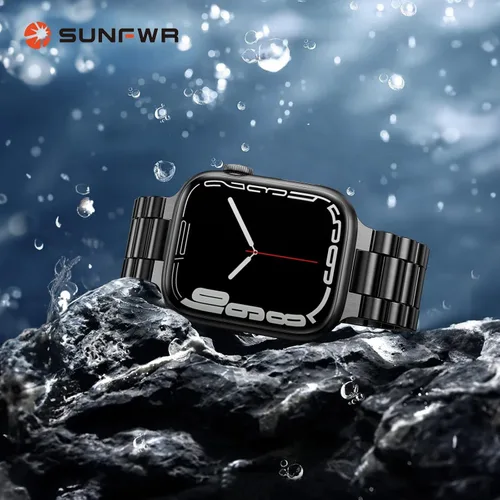 Miniatura 5 de SUNFWR Compatible con Apple Watch Band 40mm 41mm 38mm 42mm (Series 10 11) para Mujeres y Hombres, Correa de Acero Inoxidable para iWatch para Apple