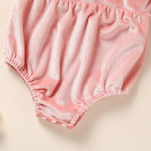 Miniatura 6 de GRNSHTS Ropa de primer cumpleaños para niña de terciopelo de un año de edad, mameluco de manga larga + diadema, 2 piezas de trajes de pastel