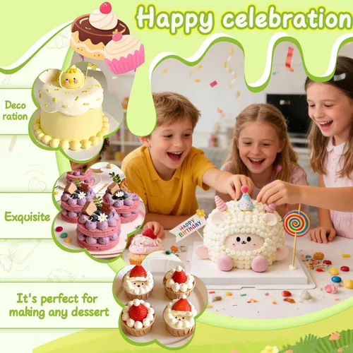 Miniatura 2 de Hendiy - Juego de 5 puntas redondas grandes, acero inoxidable Decoración profesional de la torta, punta de glaseado, para las galletas