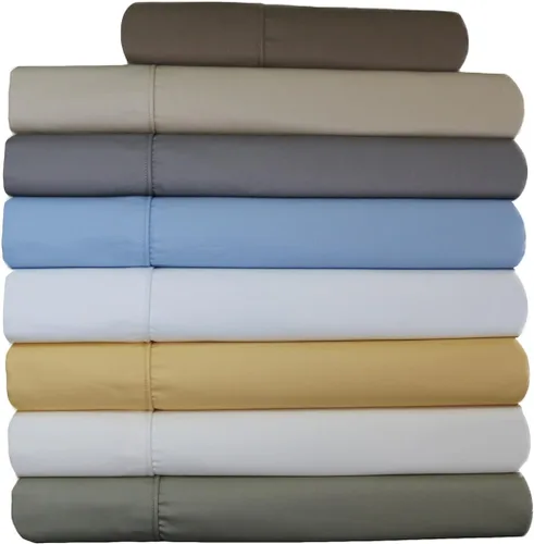 Miniatura 2 de Solid Blue Top Split King: Sábanas ajustables tamaño King, juego de sábanas de 4 piezas, 100% algodón, 650 hilos, satén, bolsillo profundo