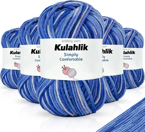 Miniatura 59 de 50g (1x50g) Hilo Acrílico para Crochet y Tejido, Hilo Degradado Colorido, 1 Rollo de Madejas, Hilo Acrílico Multicolor, Perfecto para Proyectos