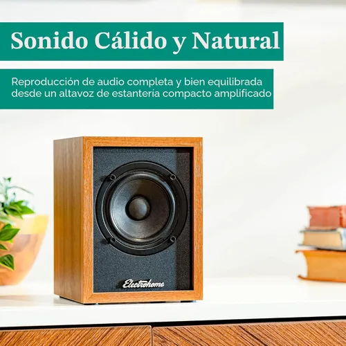 Miniatura 2 de Electrohome Huntley - Altavoces de estantería amplificados con amplificador integrado y controladores de 3 pulgadas para tocadiscos, TV, PC y Teca