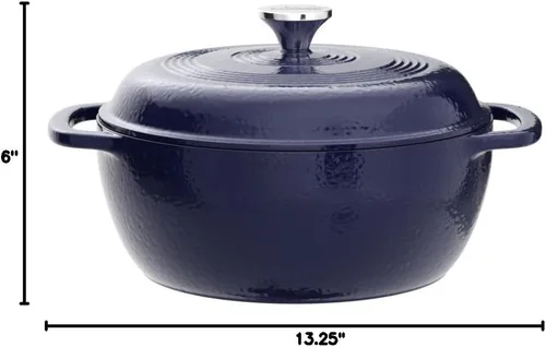Miniatura 9 de Lodge - Horno holandés de hierro fundido esmaltado de 6 cuartos de galón con tapa – Asas duales – Apto para horno hasta 500° F o en estufa - Úselo 6