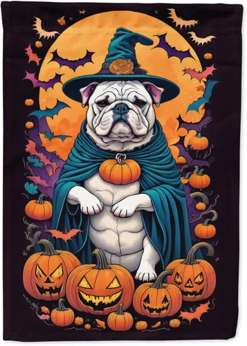 Miniatura 16 de Caroline's Treasures DAC1466GF - Bandera decorativa para jardín de Halloween de Affenpinscher Witchy para jardín, decoración para patio exterior