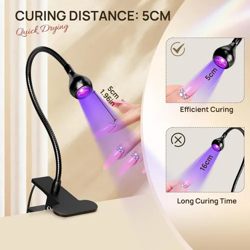 Miniatura 8 de AORAEM Lámpara de uñas LED UV, luz UV de secado rápido para uñas de gel, lámpara LED de curado de uñas con control de pie, luz de curado flash