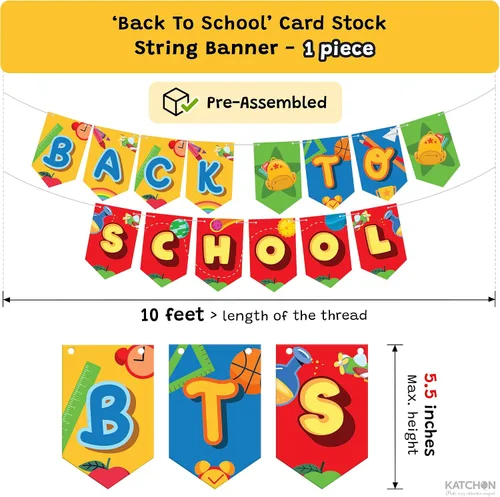 Miniatura 2 de KatchOn, Back to School Banner - 10 Feet- Pack of 1 Back to School Backdrop First Day of School Banner Welcome Back Bulletin Board Welcome