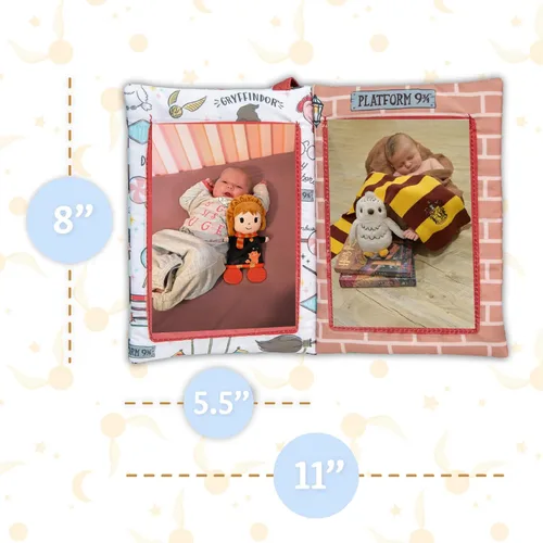 Miniatura 5 de Kids Preferred Harry Potter Álbum de recuerdos de fotos de bebé arrugado suave libro sensorial con capacidad para 3 fotos de 4 x 6 pulgadas con tela