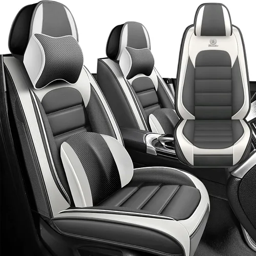 Miniatura 11 de Fundas de asiento de automóvil para Hyundai Elantra 2002-2025, impermeables, suaves, transpirables, de piel sintética, con bolsillos de Negro&rojo