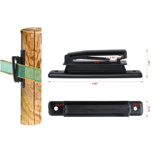 Miniatura 2 de Clavo eléctrico del aislador Polytape del poste de madera de la cerca en los aisladores PolyTape para la alta resistencia PK25 en negro
