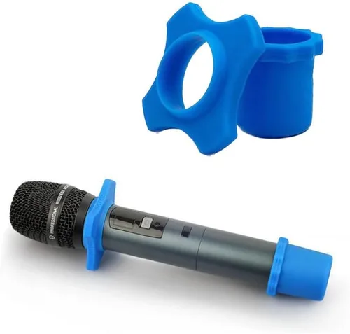 Funda antideslizante de silicona suave para micrófono, 6 juegos de micrófonos con cable/inalámbrico, base antideslizante, anillo antideslizante de