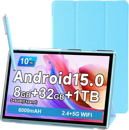 Miniatura 10 de Tableta de 10 pulgadas con estuche Stylus, tabletas Android 15 8 GB RAM 32 GB ROM compatible con 1 TB expandir, tableta de 10.1 pulgadas, incluye